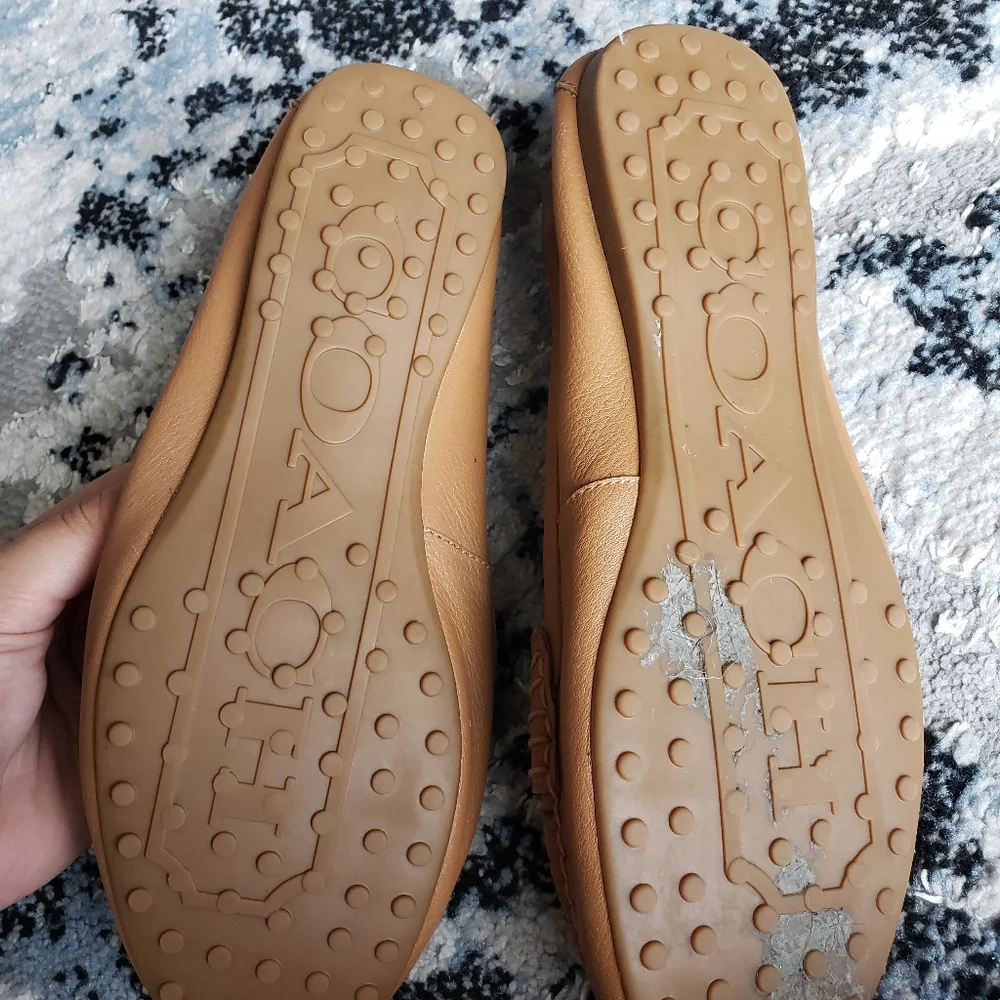 COACH Tan Leather Penny Loafers for Women